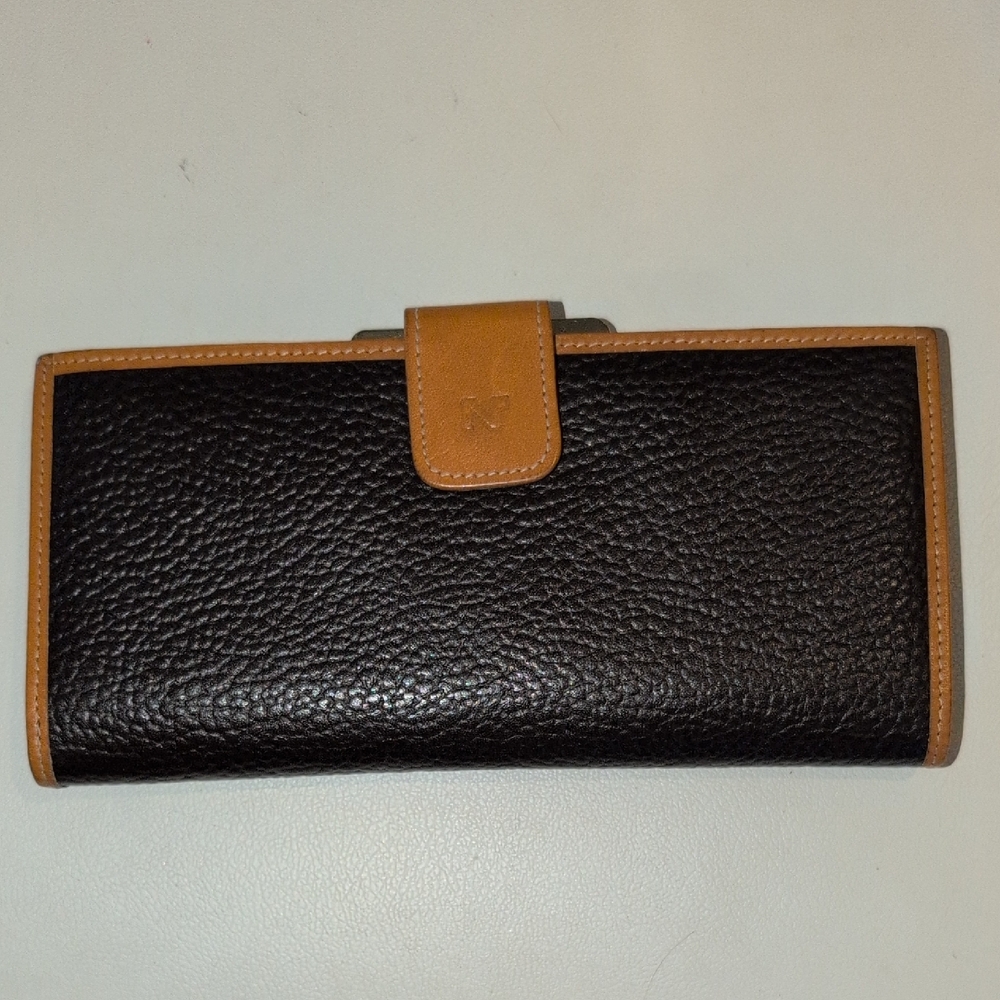 Nina Ricci Black And Tan Leather Wallet